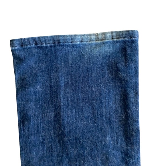 Frankie B vintage y2k Low Rise Flare Jeans Cream Leather Studded Back Pockets - Picture 6 of 12